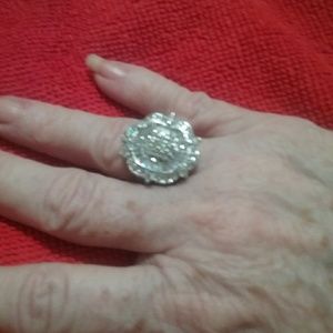 Silver clear Stone ring